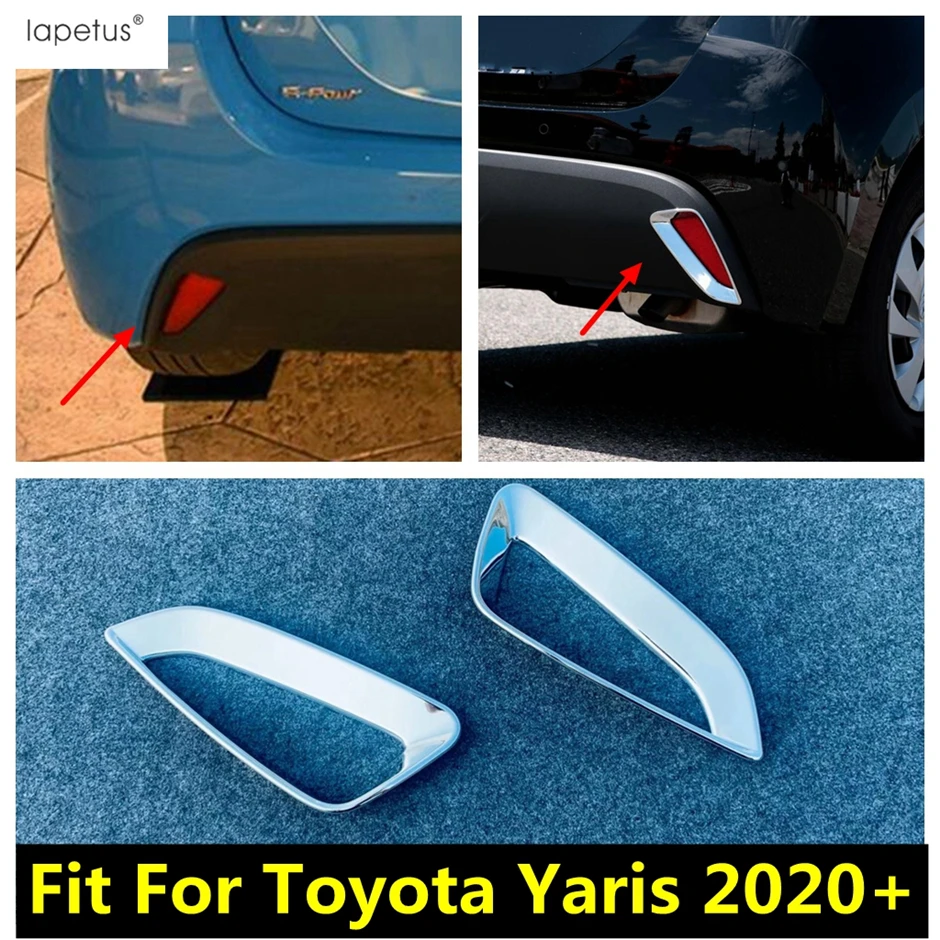 

2PCS Rear Fog Lights Lamps Frame Decoration Cover Trim For Toyota Yaris 2020 2021 ABS Chrome Accessories Exterior Refit Kit