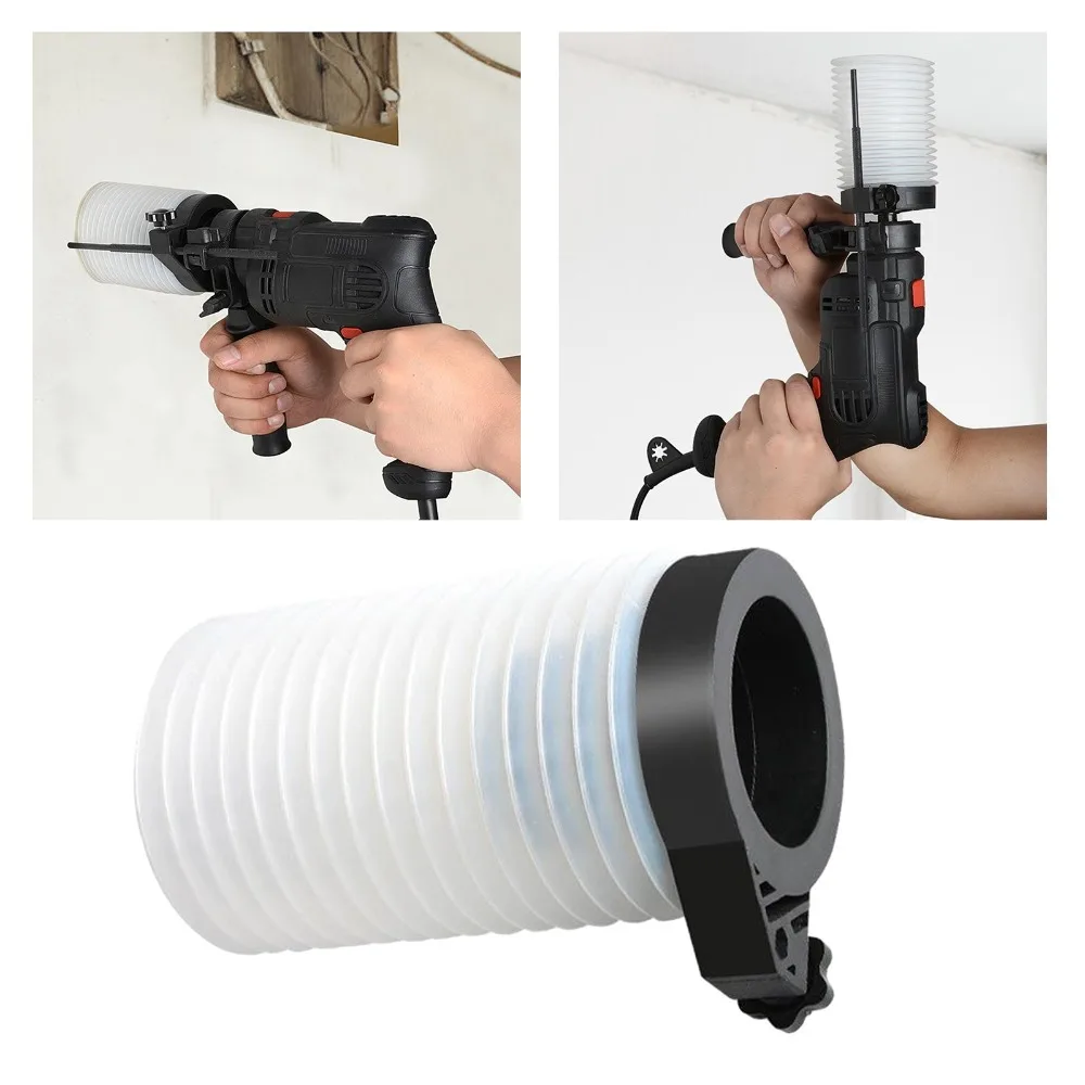 1pc White Rubber Drill Dust Collector Cover – Easy Install Electric Hammer Ash Bowl Collecting Device