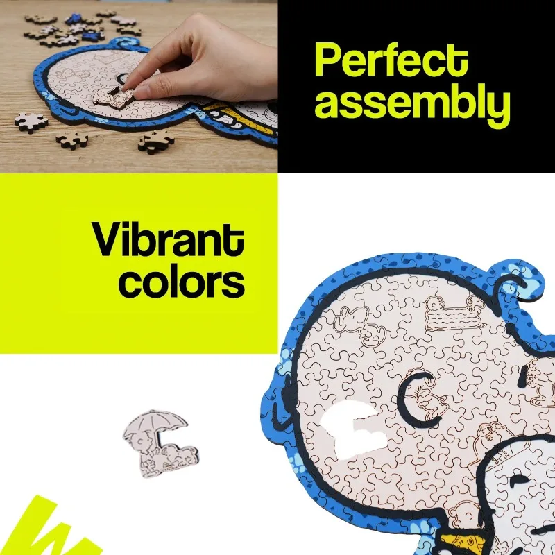 Peanuts Comics Snoopy Hug Together Wooden Puzzles for Adults Educational Assemble Indoor Leisure Toy Home Decor Holiday Gifts