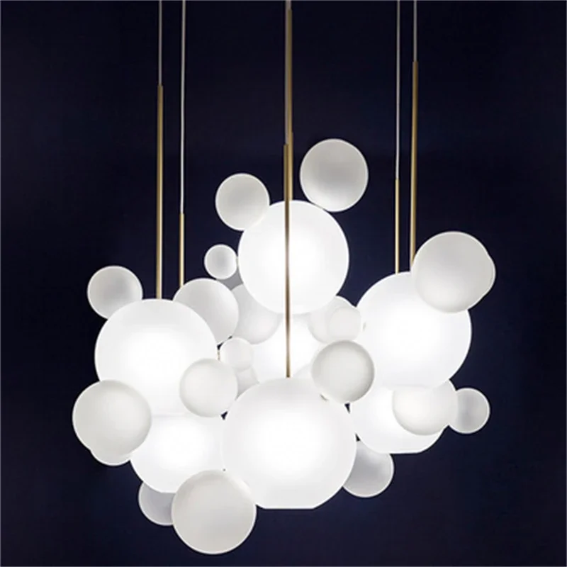 Modern Mouse LED Bubbles Ball Pendant Lights Glass Lustre Luminaria Clear Hanging Light For Living Room Bedroom Restaurant