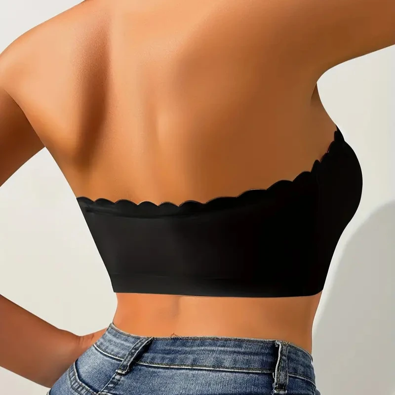 Women's Front Buckle Bra Sexy Strapless Underwear Seamless Invisible Waves Grain Bras Wireless Comfort One-piece Smooth Bralette image 4