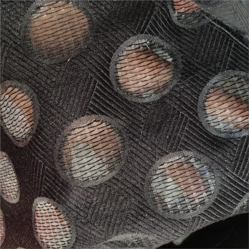Soft organza polyester-cotton geometric jacquard fabric for dress