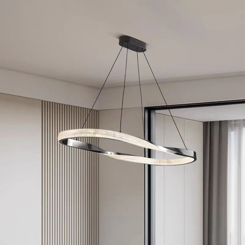 Plafonnier LED suspendu au design moderne, éclairage d'intérieur, luminaire décoratif de plafond, idéal pour un salon ou des escaliers