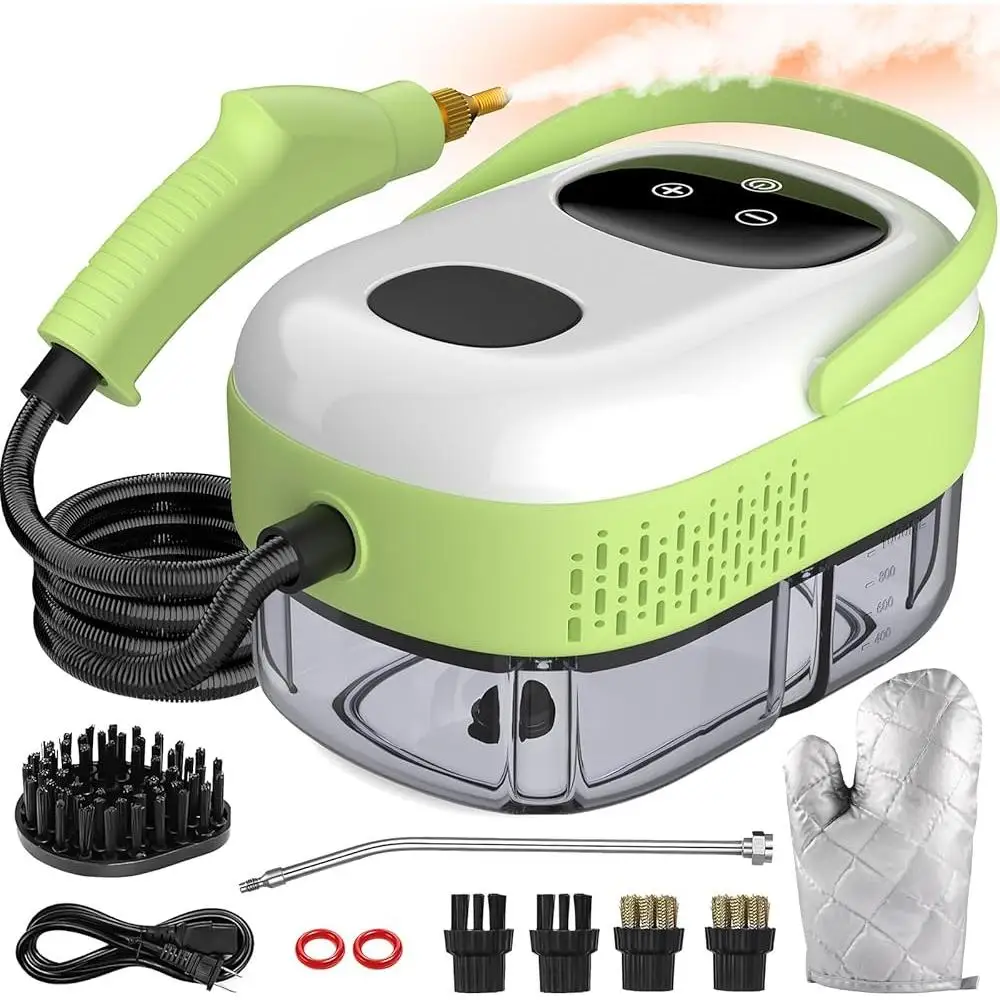 2500W Portable Steam Cleaner Fast Heating 10s Large Capacity with 9 Accessories Heavy Duty Multi-Surface Cleaning 221°F 3BAR