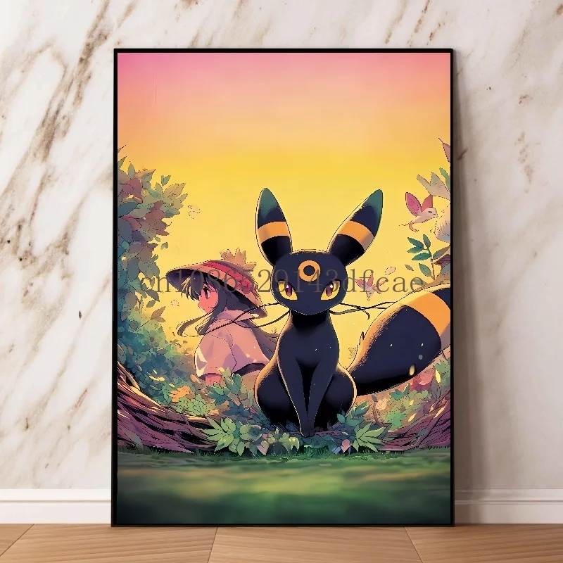 Classic Pokemon HD Canvas Painting Anime Figures Umbreon Poster Print Watercolor Wall Art Picture Modern Home Decor Kids Gifts