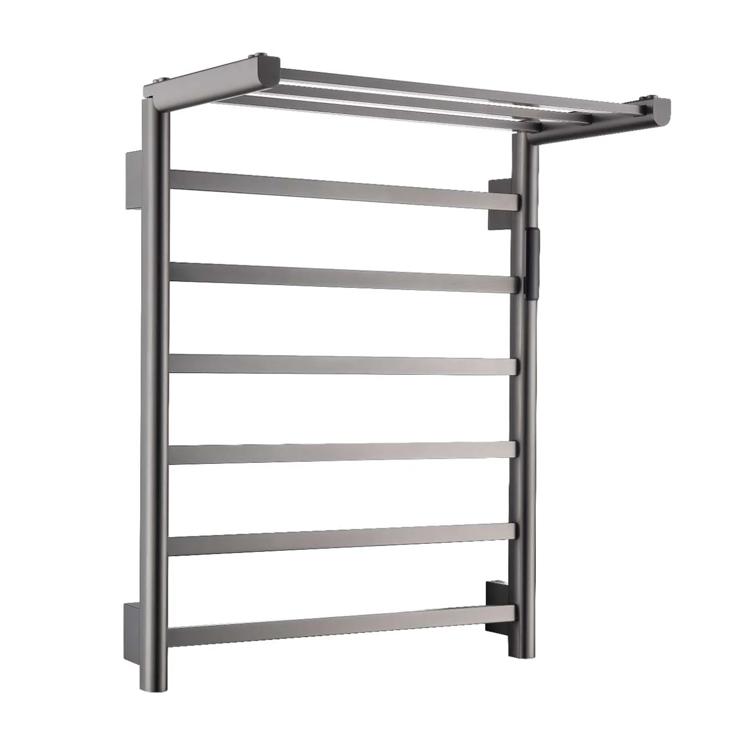 Modern Electric Towel Rack with Foldable Towel Shelf 304 Stainless Steel Matte White Wall Mounted Smart Electric Towel Warmer view 6