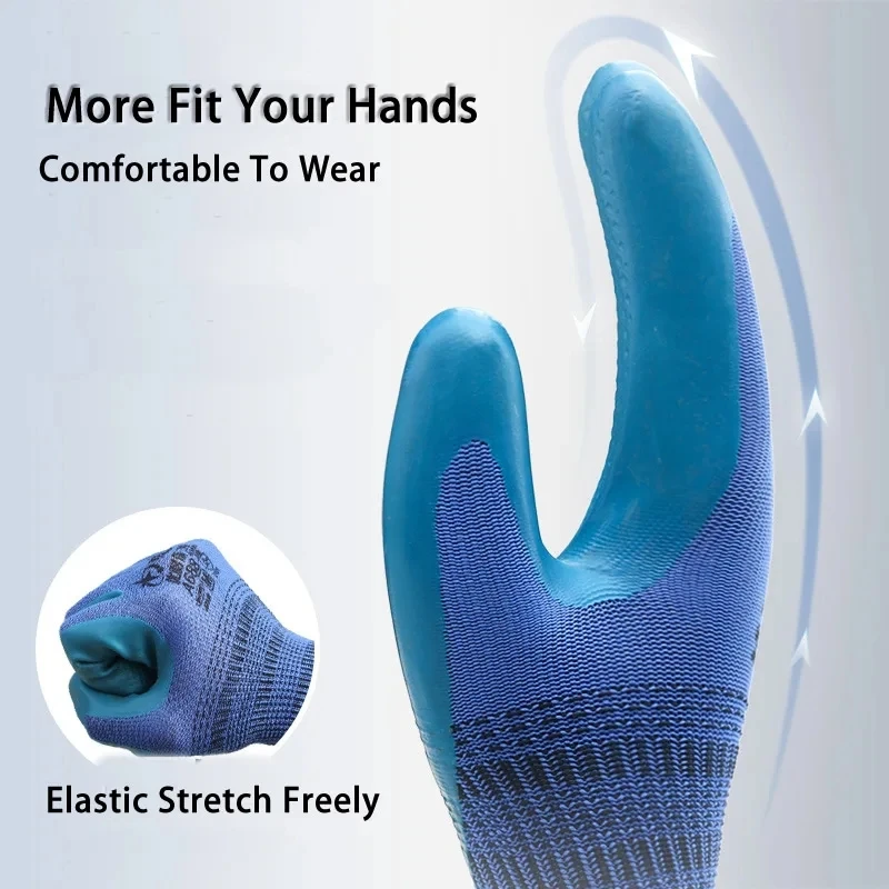 Guantes de trabajo resistentes al agua, manoplas de goma para reparación de jardín, antideslizantes y resistentes al desgaste, 1 par
