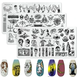 Peach Heart Nail Art Stamping Plate Sculpture Angel Flower Image Template Halloween Valentine's day Nail Art Manicure Tool