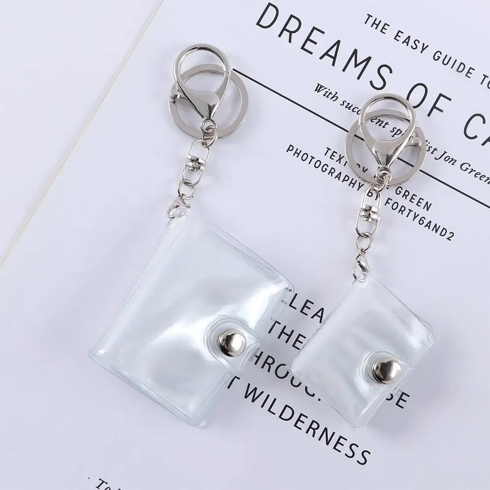 Portable 16 Pockets Albums Pendant Card Holder Interstitial Mini 1 2 Inch Card Bag Photo Album Keychain Card Book Keyring