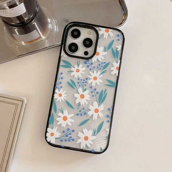 2.0 Version Acrylic Upgrade Border Flower Leaf Phone Case Cover for IPhone 11 12 13 14 15 Pro Max Case for IPhone 14 Pro