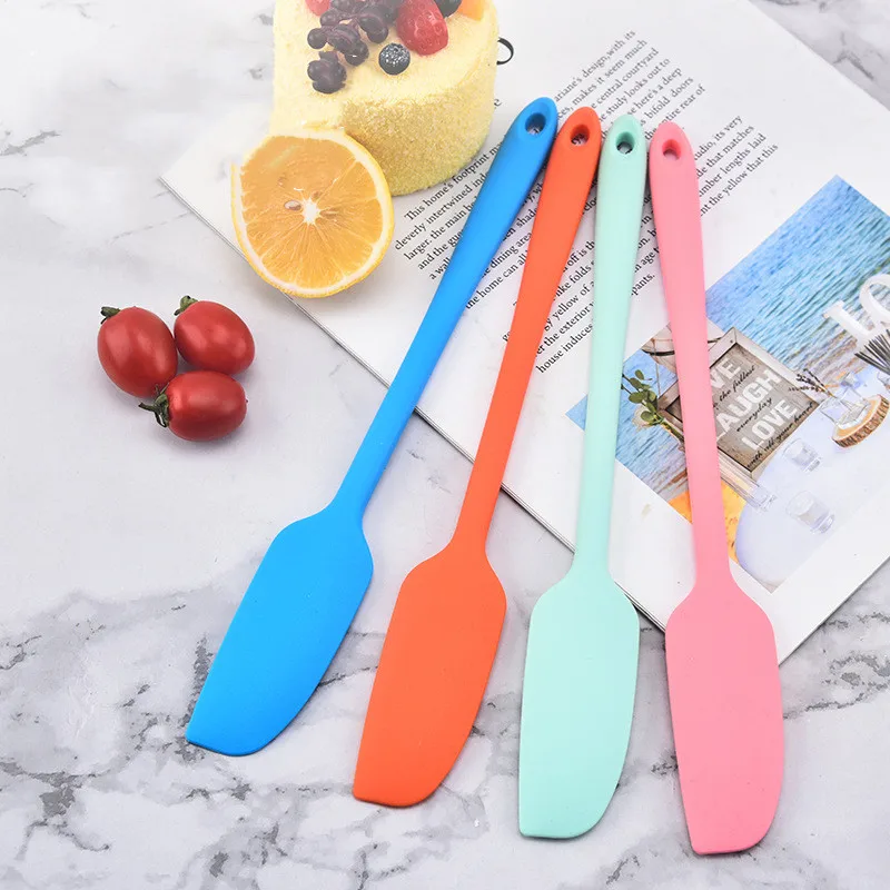 Long Handle Cream Cake Pastry Silicone Spatula Kitchen Non-stick Jam Butter Chocolate Flour Scraper Blender Baking Accessories