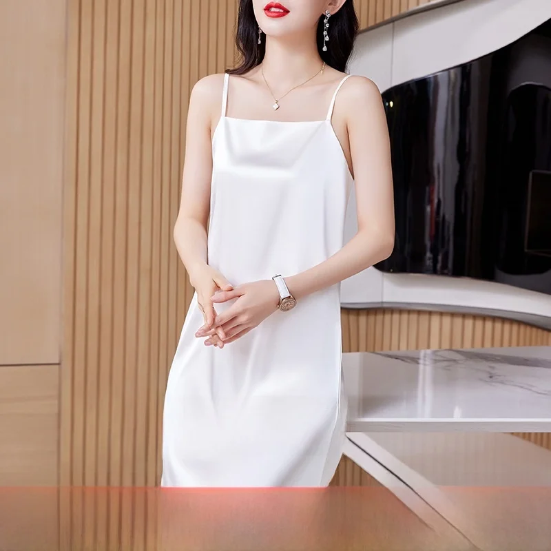 مزيج الحرير خلات الساتان ميدي الدكتور سترة Svel النسائية الدكتور مع تنورة المشي الداخلية المضادة للضوء العلامة التجارية الصينية