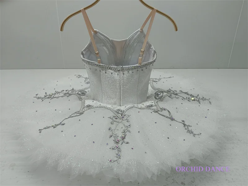 Trajes de balé Tutu para meninas e mulheres, Desgaste de desempenho profissional, tamanho personalizado, crianças e adultos, branco, alta qualidade