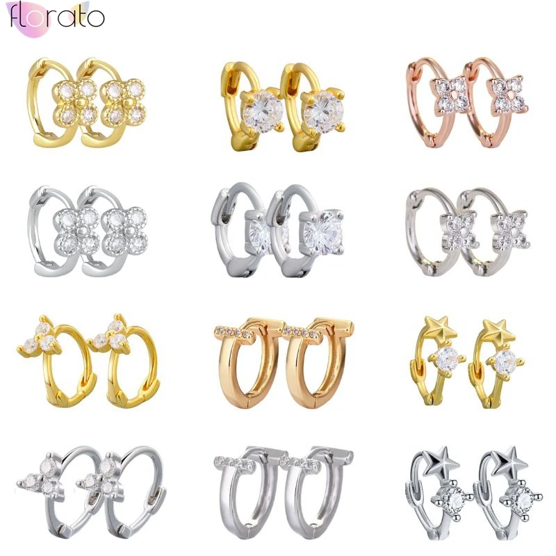 

Exquisite Zircon Round Earrings 925 Sterling Silver Needle Hoop Earrings for Women 2024 Fashion Temperament Jewelry Accessories