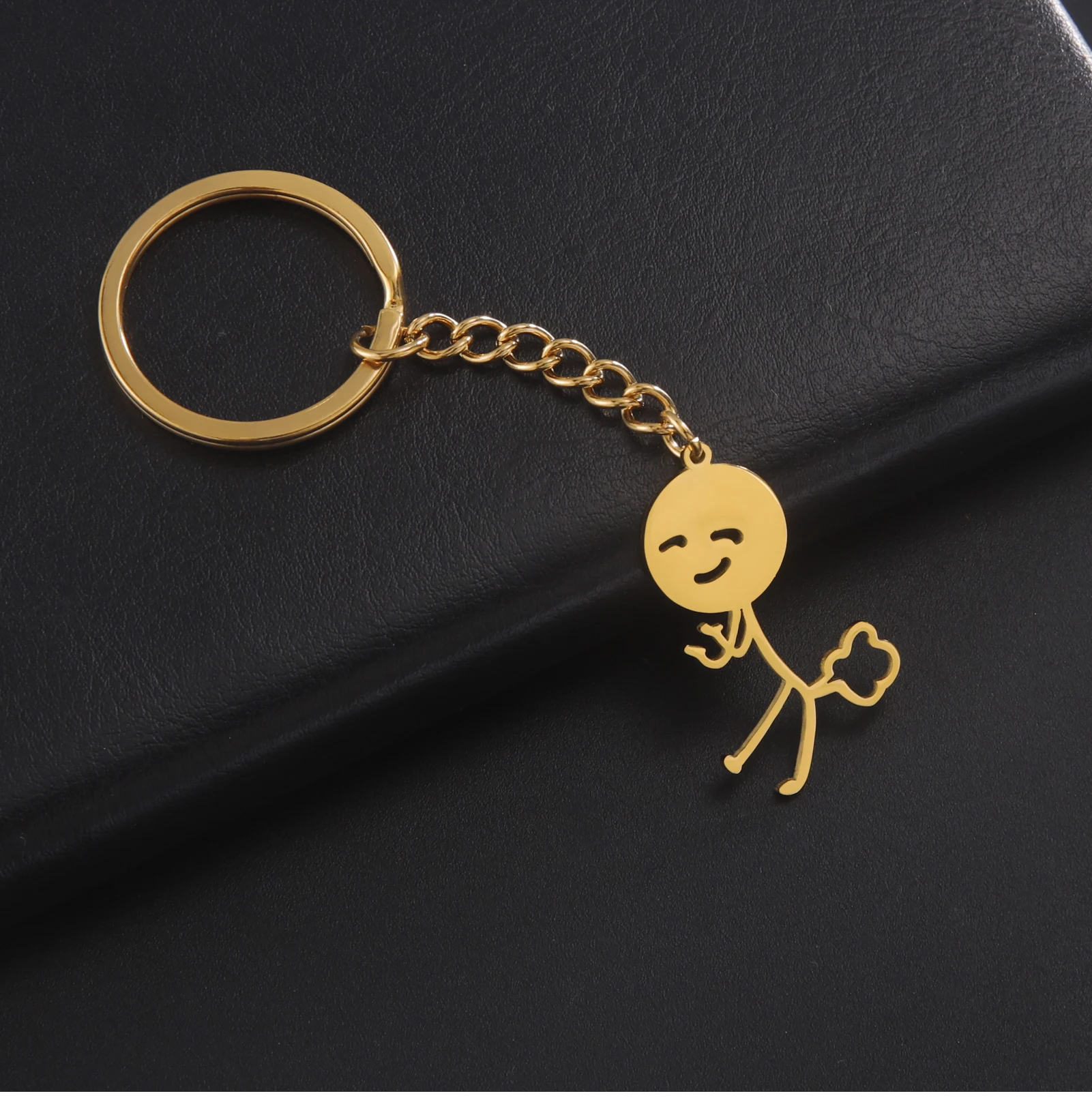 Cooltime Lustige Parodie Furz Stickman Anhänger Schlüsselanhänger Edelstahl Hiphop Schlüsselanhänger für Männer Frauen Schmuck Geschenk Neu In – Detail 12