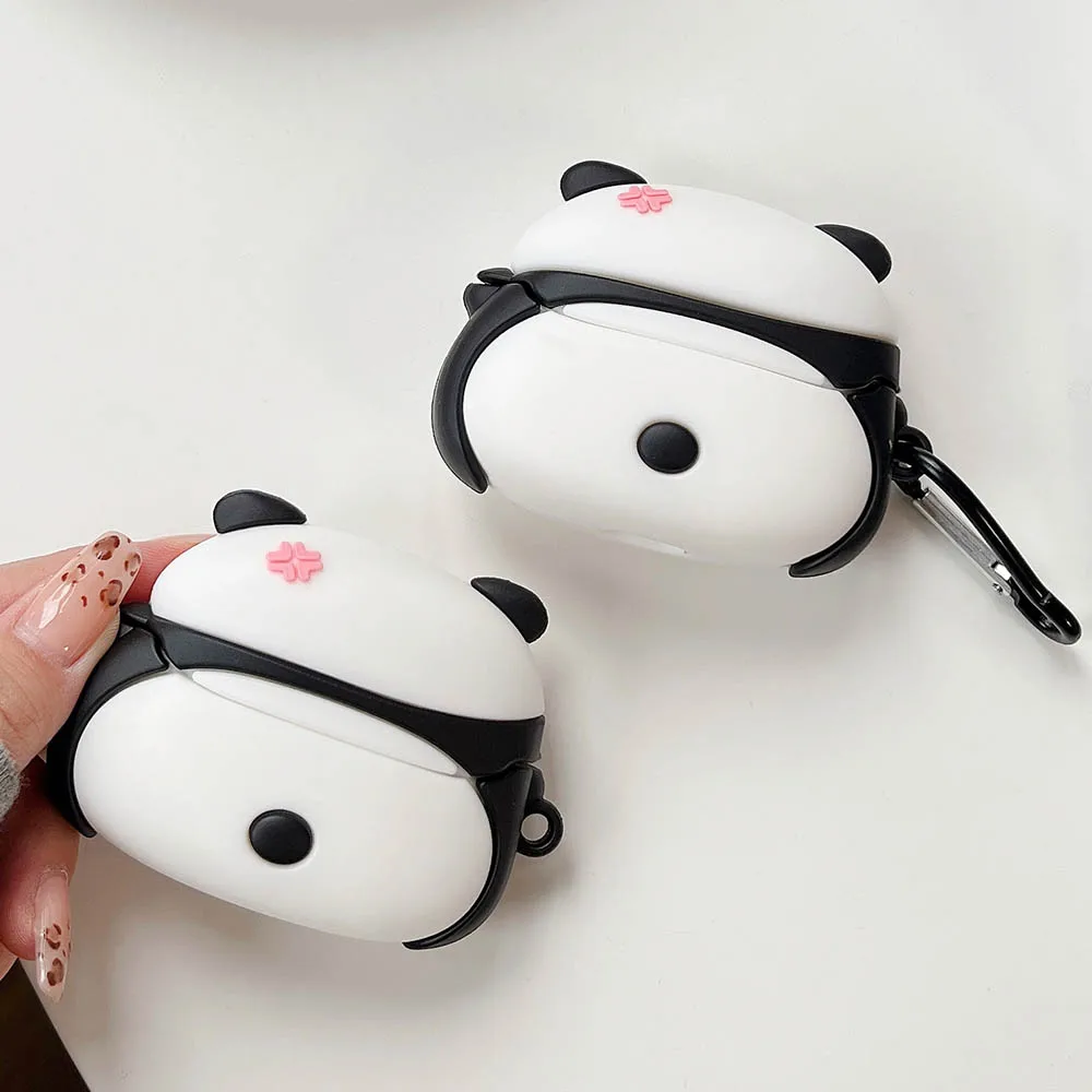 Cute Cartoon 3D Panda Silicone Case For Samsung Galaxy Buds3 Soft Shell For Buds 3 Pro TPU Shockproof  Protective Earphone Cover