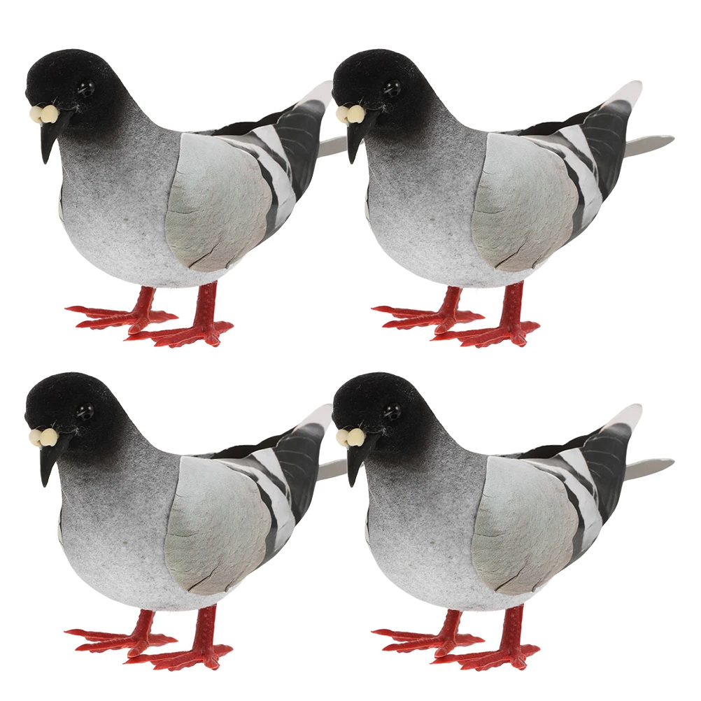 

4pcs Realistic Artificial Pigeons Simulation Foam Birds For Garden Decor Home Decor And Photography Props Lifelike Bird