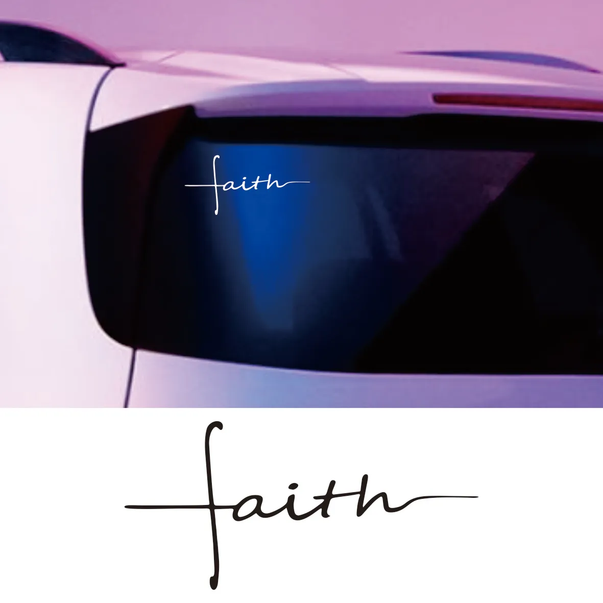 Faith Cross Decal Christian Religious Vinyl Sticker Car Window Decor , Women's Christian Laptop Decals for Apple MacBook Decor