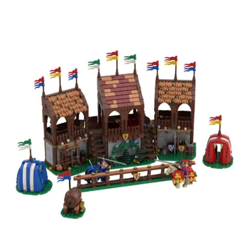Spot MOC- 206315   1311 sztuk architektura średniowieczna małe klocki montażowe zabawki edukacyjne model zestaw podarunkowy ozdoby