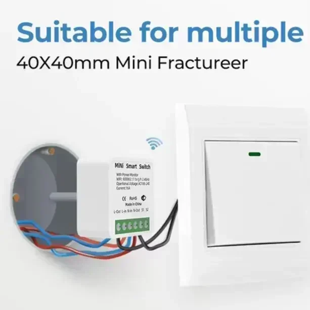 16A WiFi Mini Smart Switch 2-Way Relay With Timer Function Switch For Alexa For Tuya Smart-Life App For Lights Fans Routers