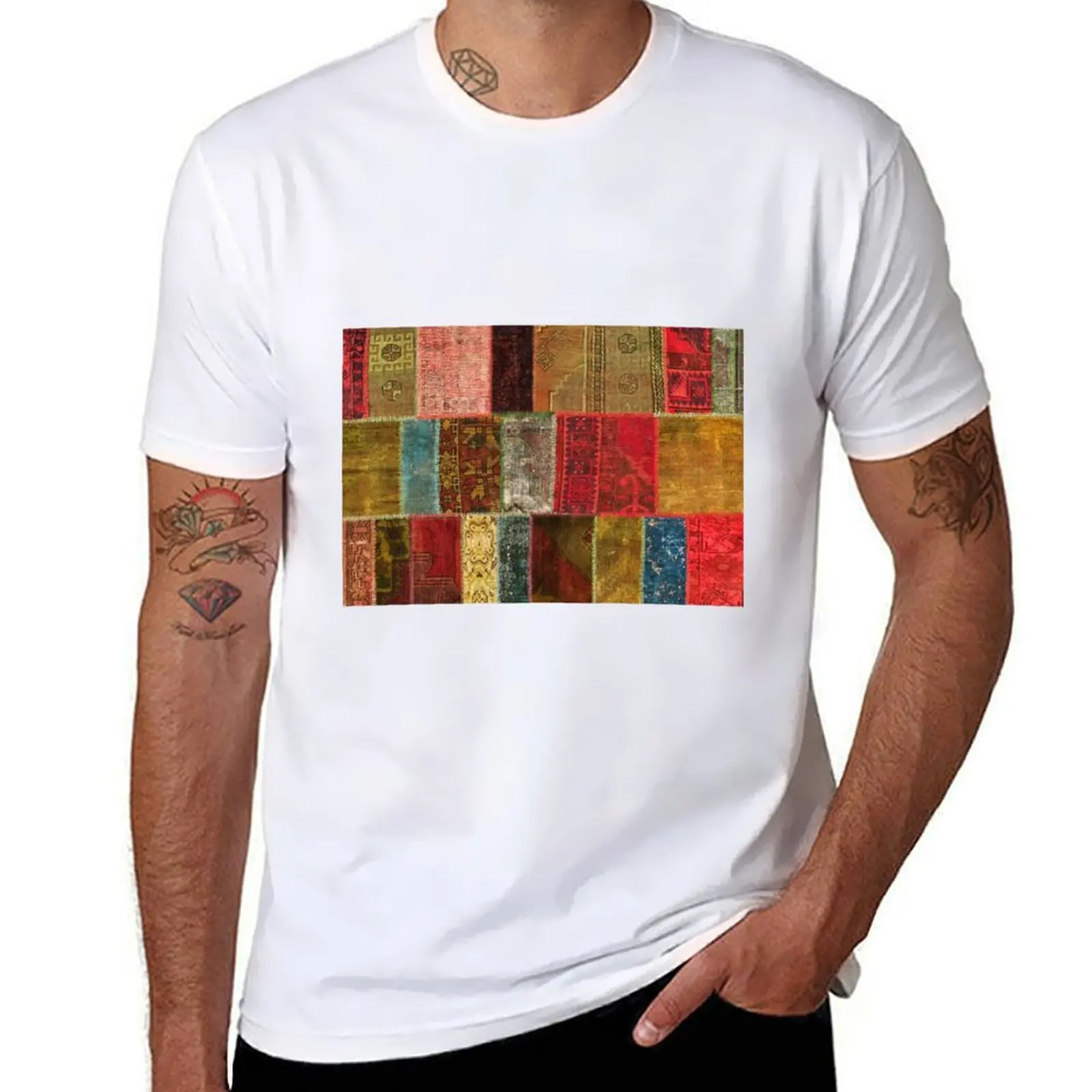 

Turkish carpet, Patchwork. T-Shirt man clothes affliction shirts plain black t shirts men