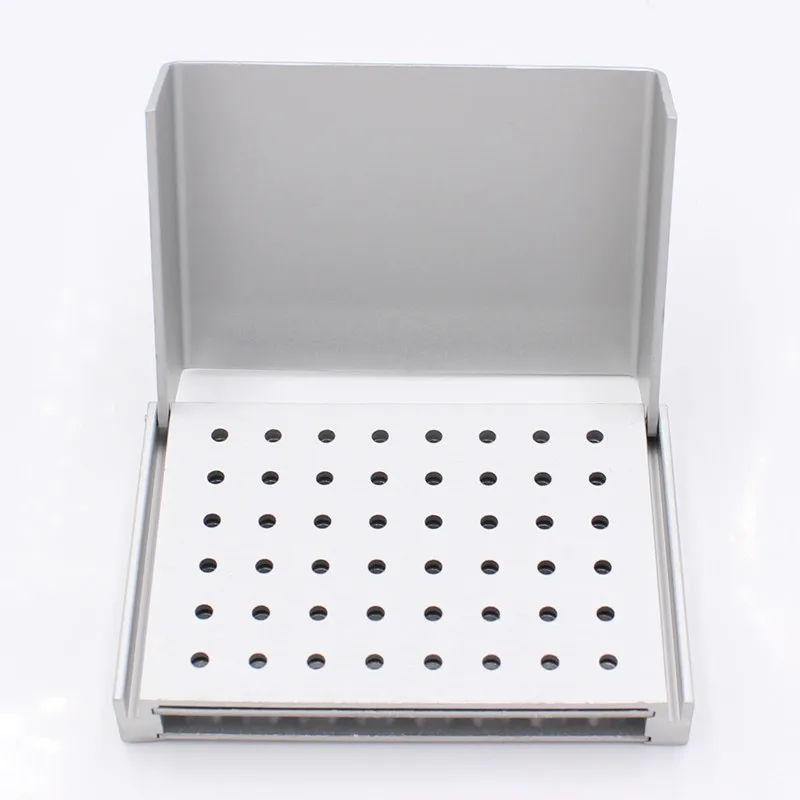 

high quality 48Holes Dental Burs Holder box Cleaning Autoclave Sterilizer Disinfection Case Bur Box Aluminium Alloy Organizer