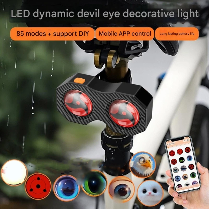 Programmable Bike Tail Light USB Rechargeable Waterproof Cycling Safety Light Dynamic LED Bicycles Tail Lamp Enduring 24BD