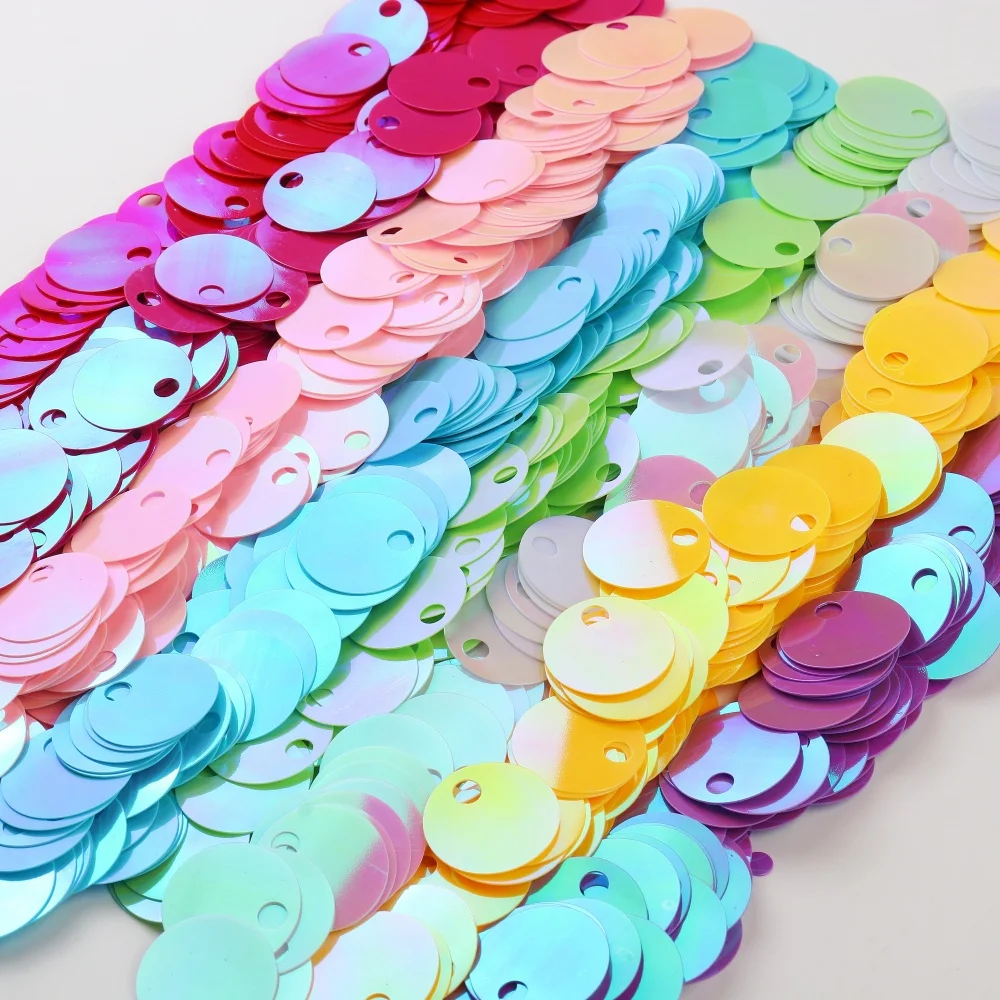 10/20/30mm Large Hole Holografic Loose Round Sequins Paillettes DIY Jewelry Making Arts Crafts Embroidery Sewing Accessories