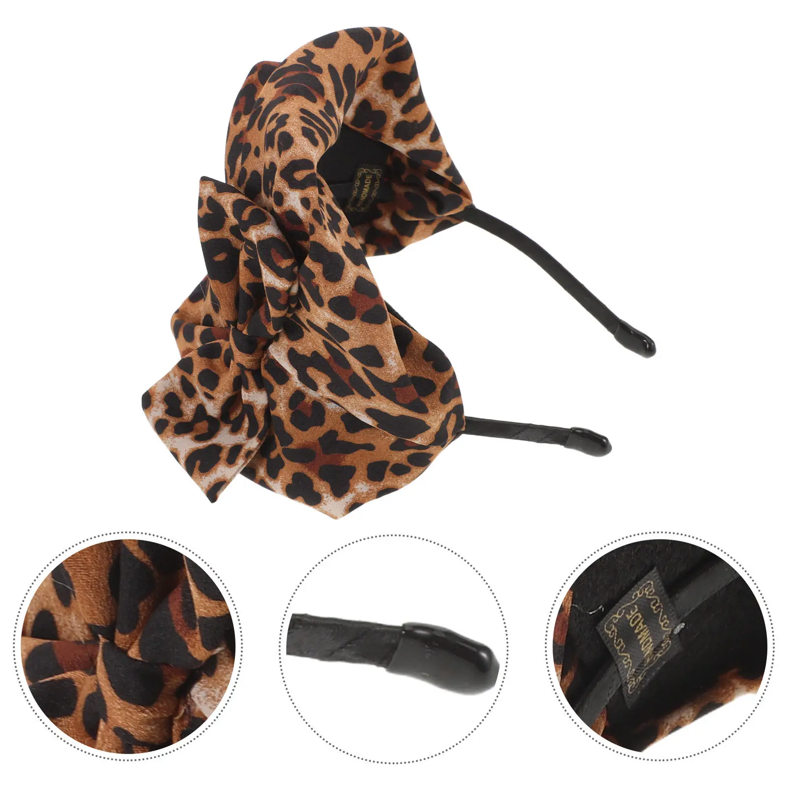 

Эластичная широкая повязка на голову с леопардовым принтом для женщин, с узлом, из дышащей ткани, с животным узором, модная ретро-повязка с изображением гепарда