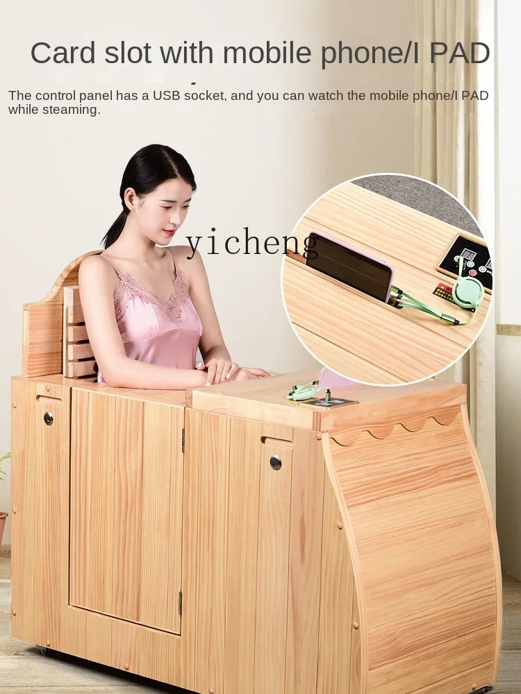 ZC Household Light Wave Far Infrared Energy Cabin Sweat Half-Body Sauna Sweat Steaming Bath Tank Health Care Physiotherapy Bath