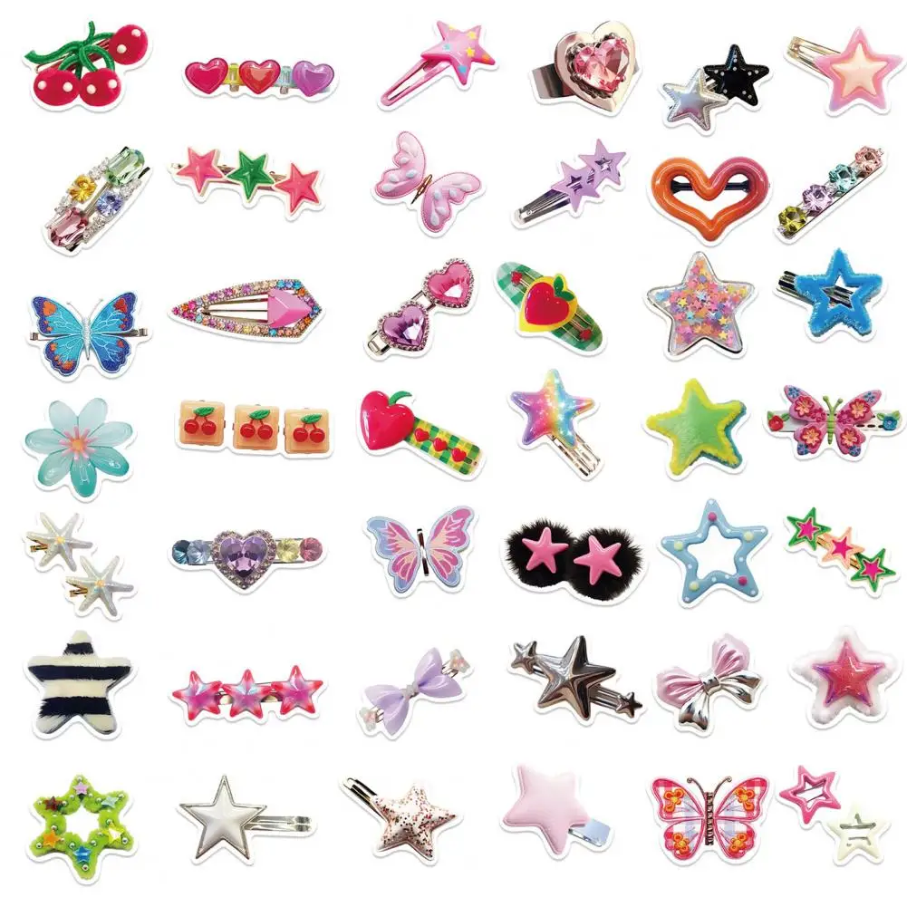 Diy Stickers Fade-resistant Stickers 50pcs Cartoon Sticker Hair Clips Decals Diy Waterproof Phone Notebook Skateboard for Bike