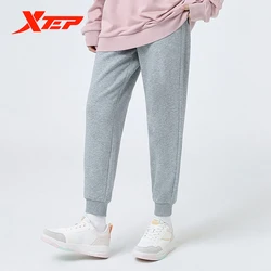 Xtep Sports Pants 2022 Autumn Woman Breathable Knitted Trousers Stitching Casual Pants 878328630313