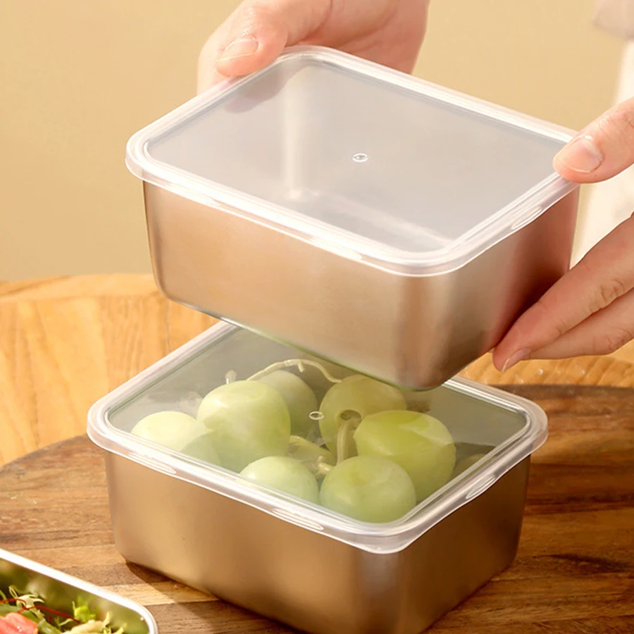 Outdoor Sealed Stainless Steel Fresh Keeping Storage Box Lunch Box Bento Storage Boxes Refrigerator Fresh-Keeping Food Containe