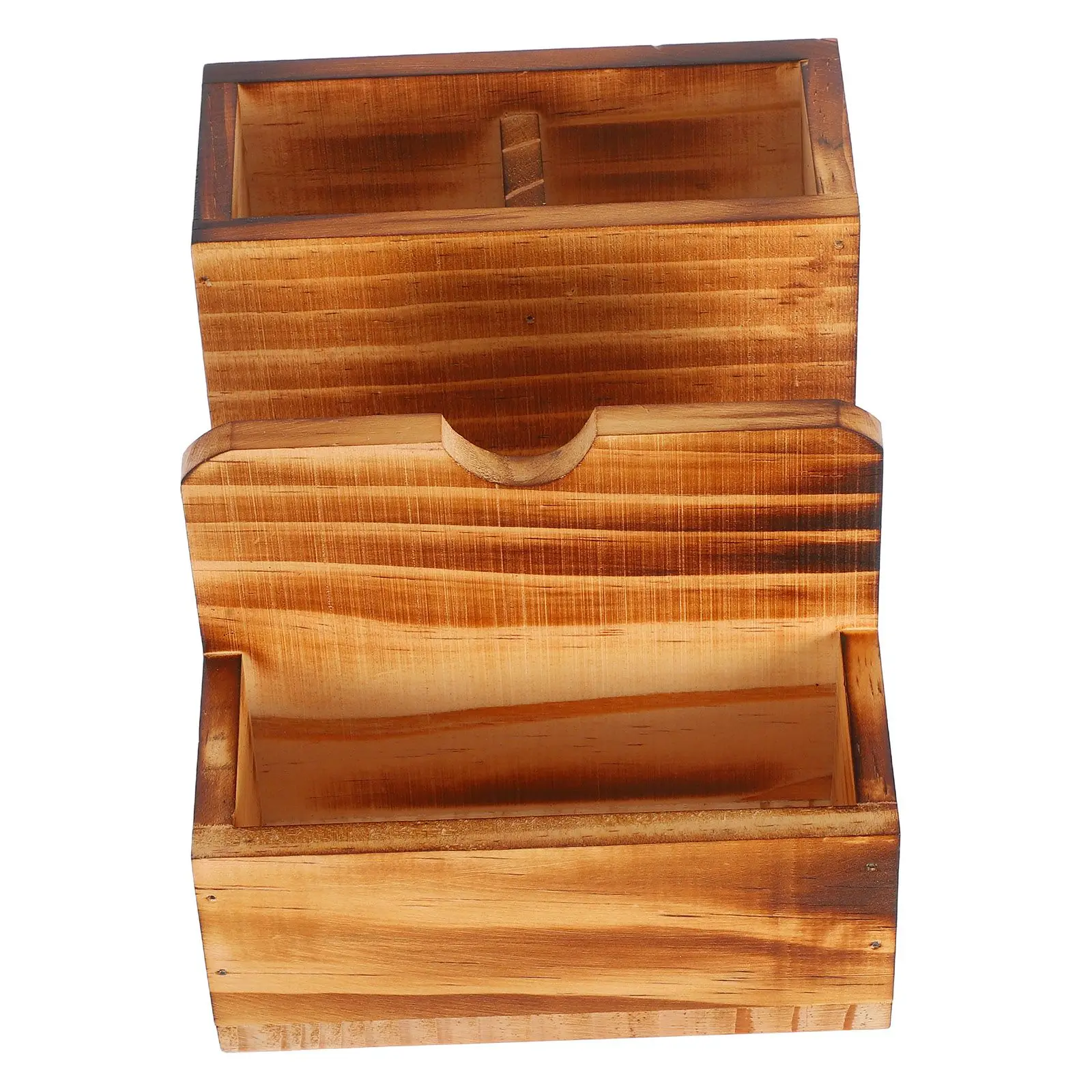 

Wooden Cutlery Storage Box Spice Bottle Organizer Holder Kitchen Accessory Utensil Stand Napkin Container Large Capacity