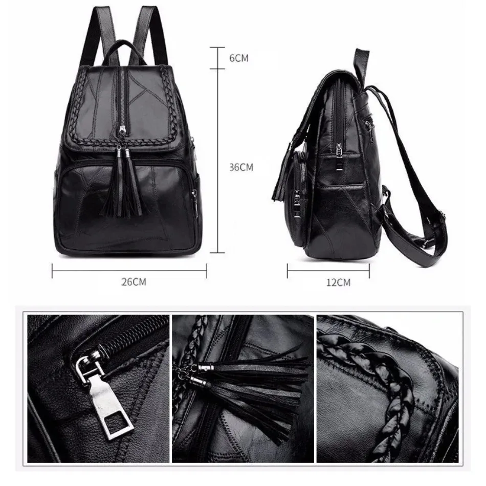 New Mini Black Canvas Backpack Unisex Waterproof Small Shoulder Bag Lightweight Fashion Versatile Travel Sports Outdoor Bag
