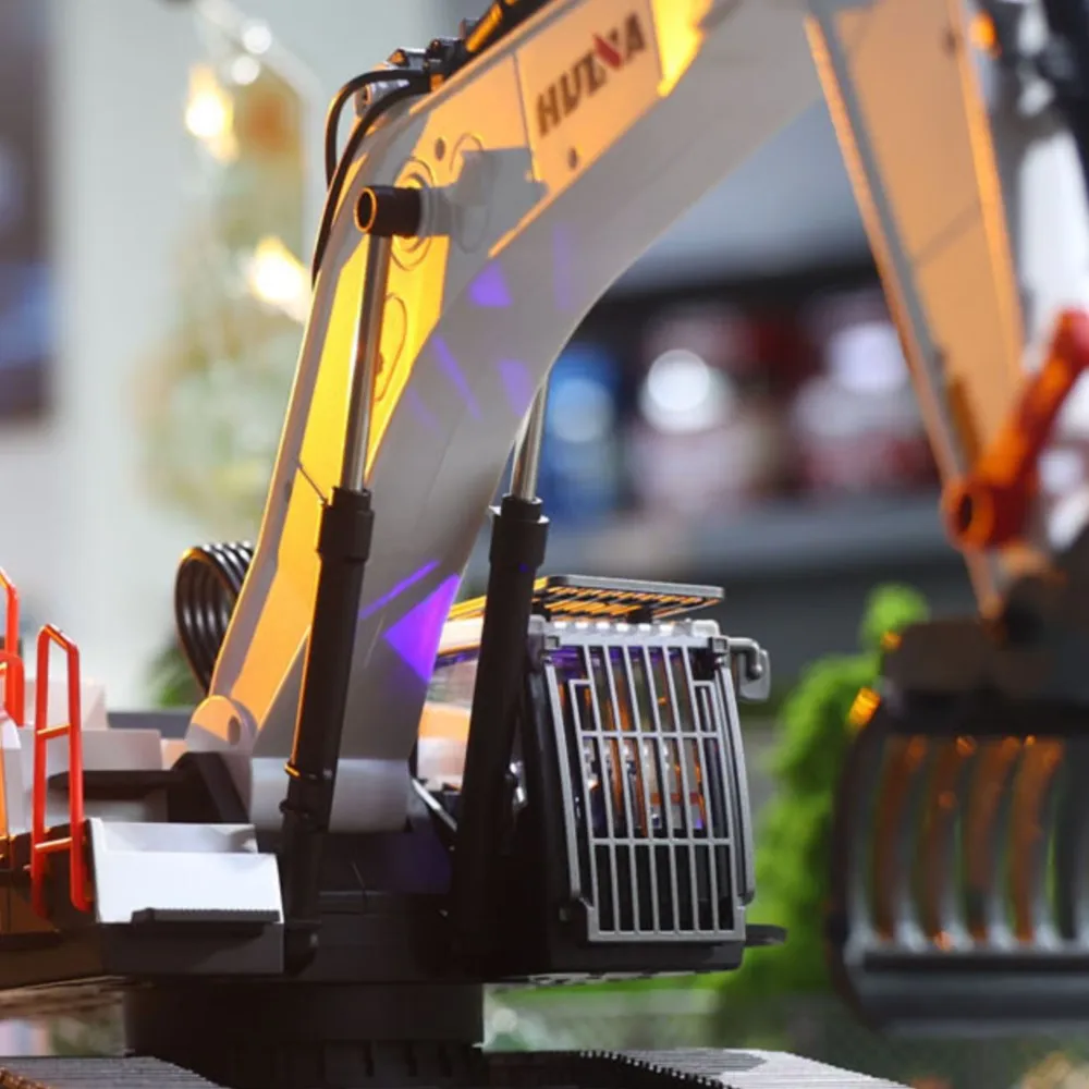 Jouets Excavatrice RC en métal 28CH 1:14 HUINA 1594, pelle télécommandée RTR, voiture avec lumière, batterie, son, cadeau d'extérieur, modèles pour garçons