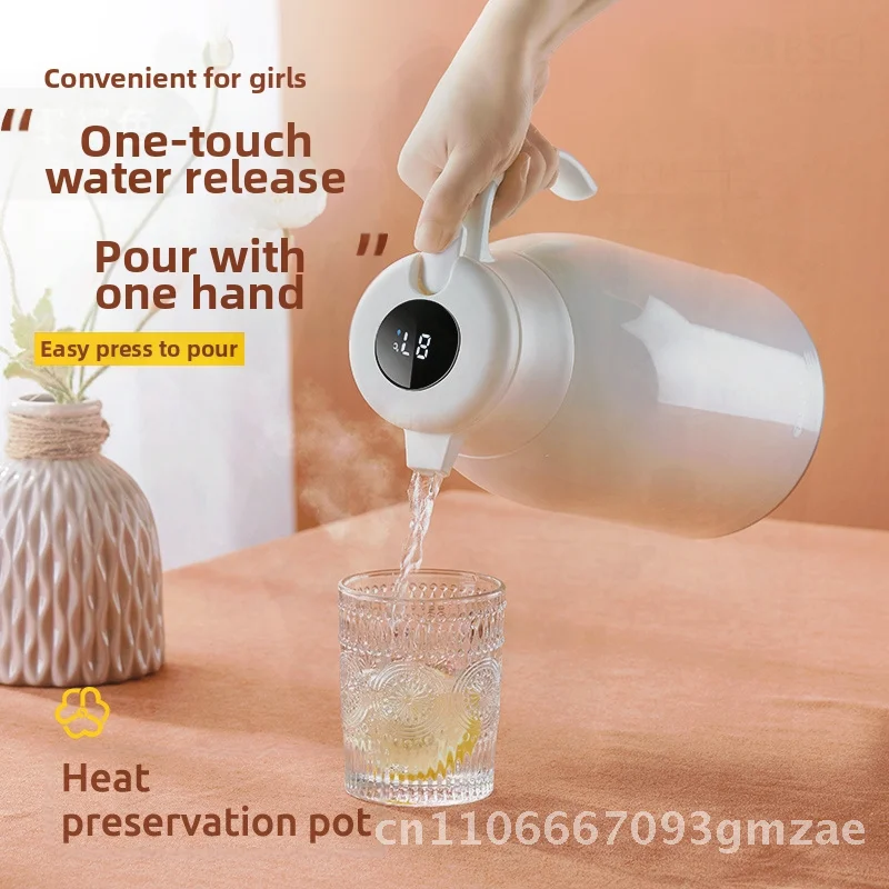 

Умный термочайник большой емкости с дисплеем температуры, стеклянный изолированный чайник в скандинавском стиле для дома, цельная доставка