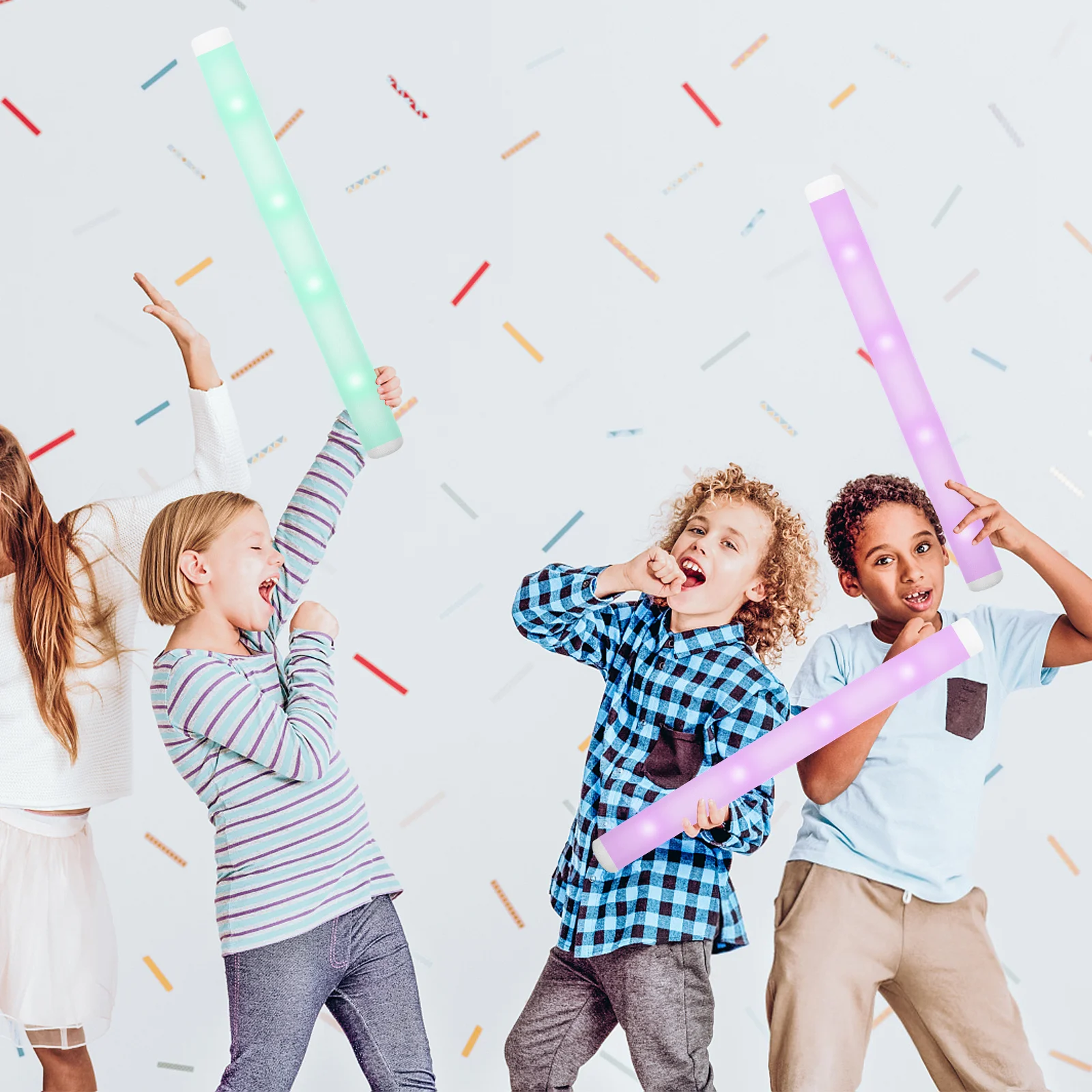 

10Pcs Luminous LED Foam Glow Sticks Multi-Hour Fun for Stage Portrait Light Painting Emergency Supplies Party Favors