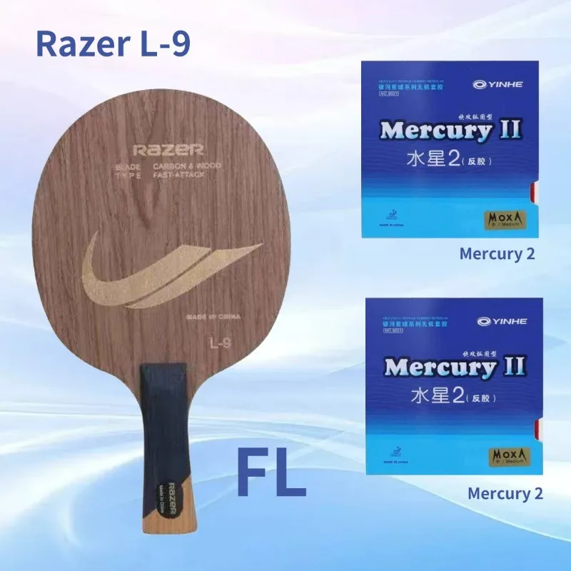 

Набор для настольного тенниса RAZER: Набор для начинающих с двойной карбоновой основой L-9 DIY и липкими накладками