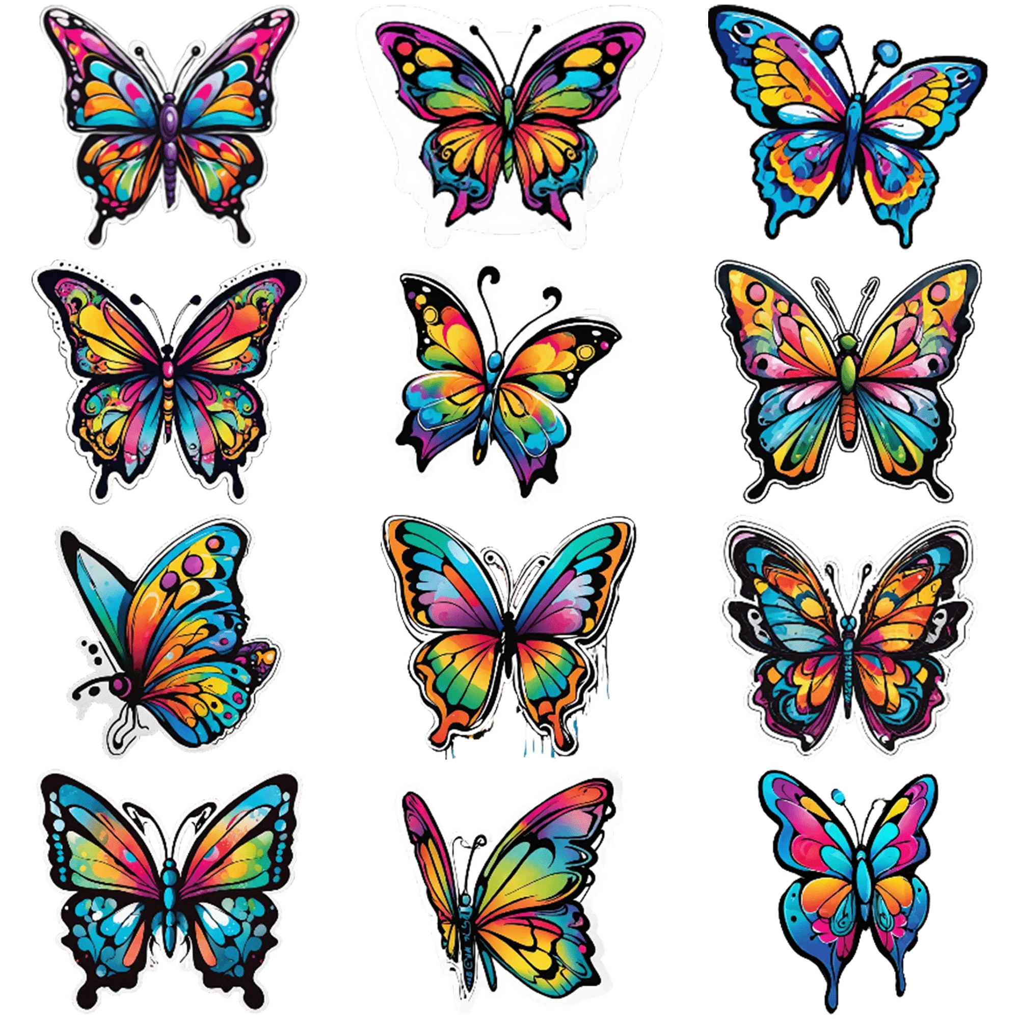 50 pcs Colorful Butterfly Graffiti Stickers Create a Stunning Butterfly Themed Room with these 50 pcs Colorful Graffiti Stickers