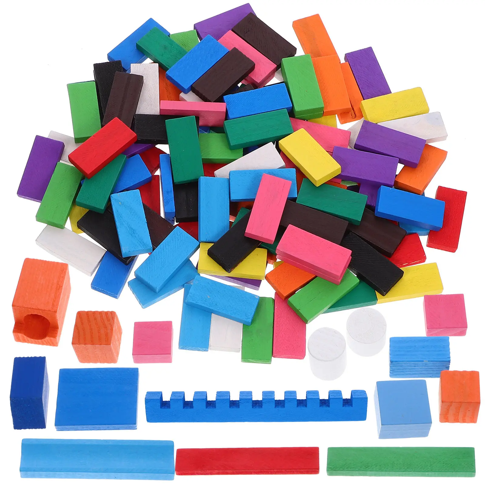 

1 Set Wooden Domino Kit Blocks Educational Family Game Indoor Outdoor Learning Set Dominoes Game Domino Sets for Adults