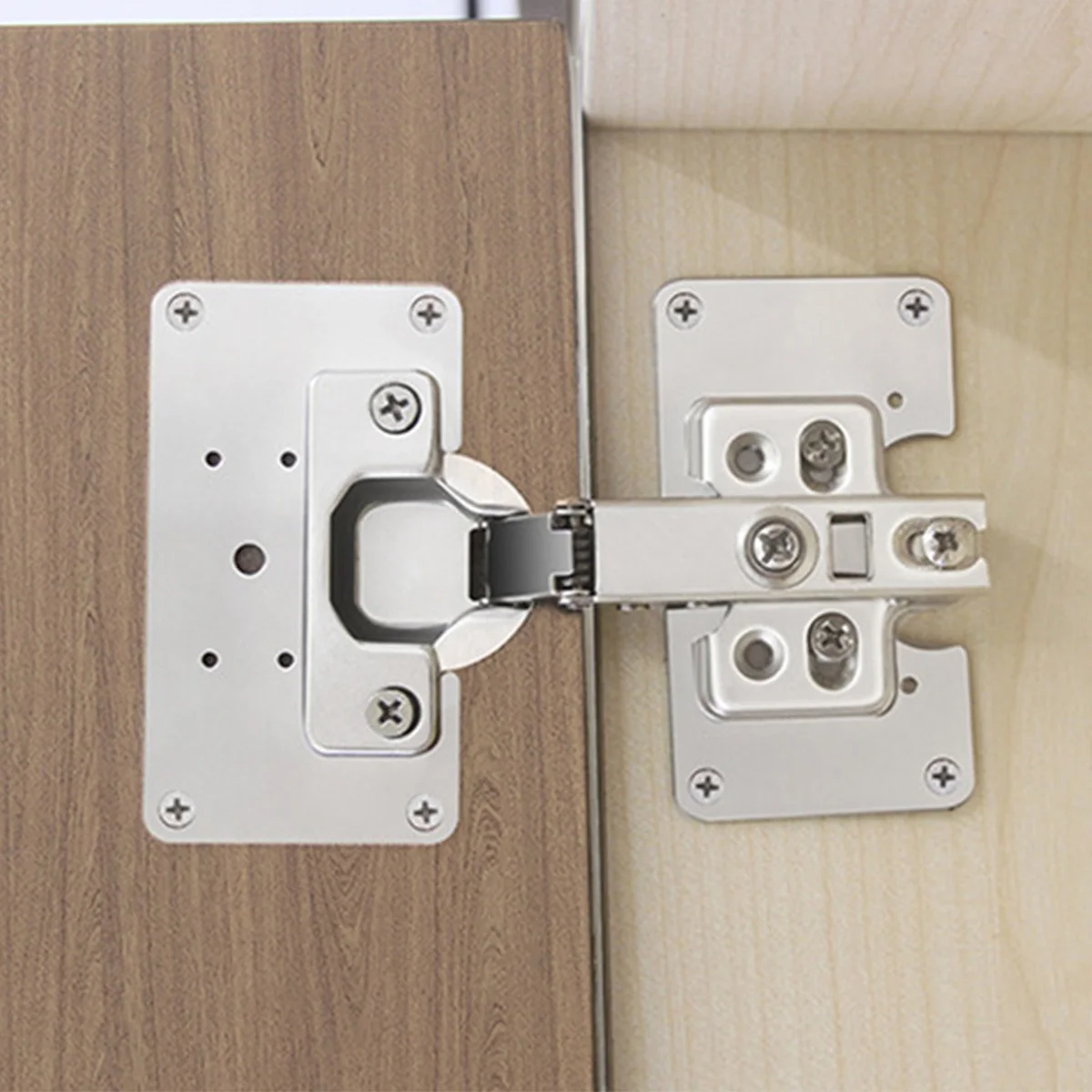 

10pcs Cabinet Hinges Repair Plate Stainless Steel Mending Bracket Silver Metal Furniture Hinge Side Door Panel Straight