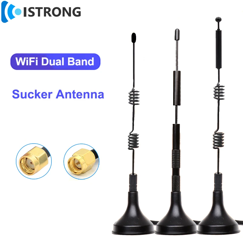 

2.4G 5.8G Dual Band Small Sucker Antenna 12dbi High Gain WiFi Omni Signal Booster Amplifier SMA Male for Zigbee Blueteeth Module