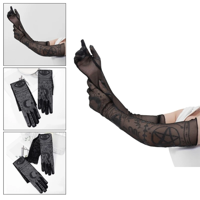 Novelty Halloween Skeleton Claw Long Gloves Cosplay Party Dress Up Elbow Gloves