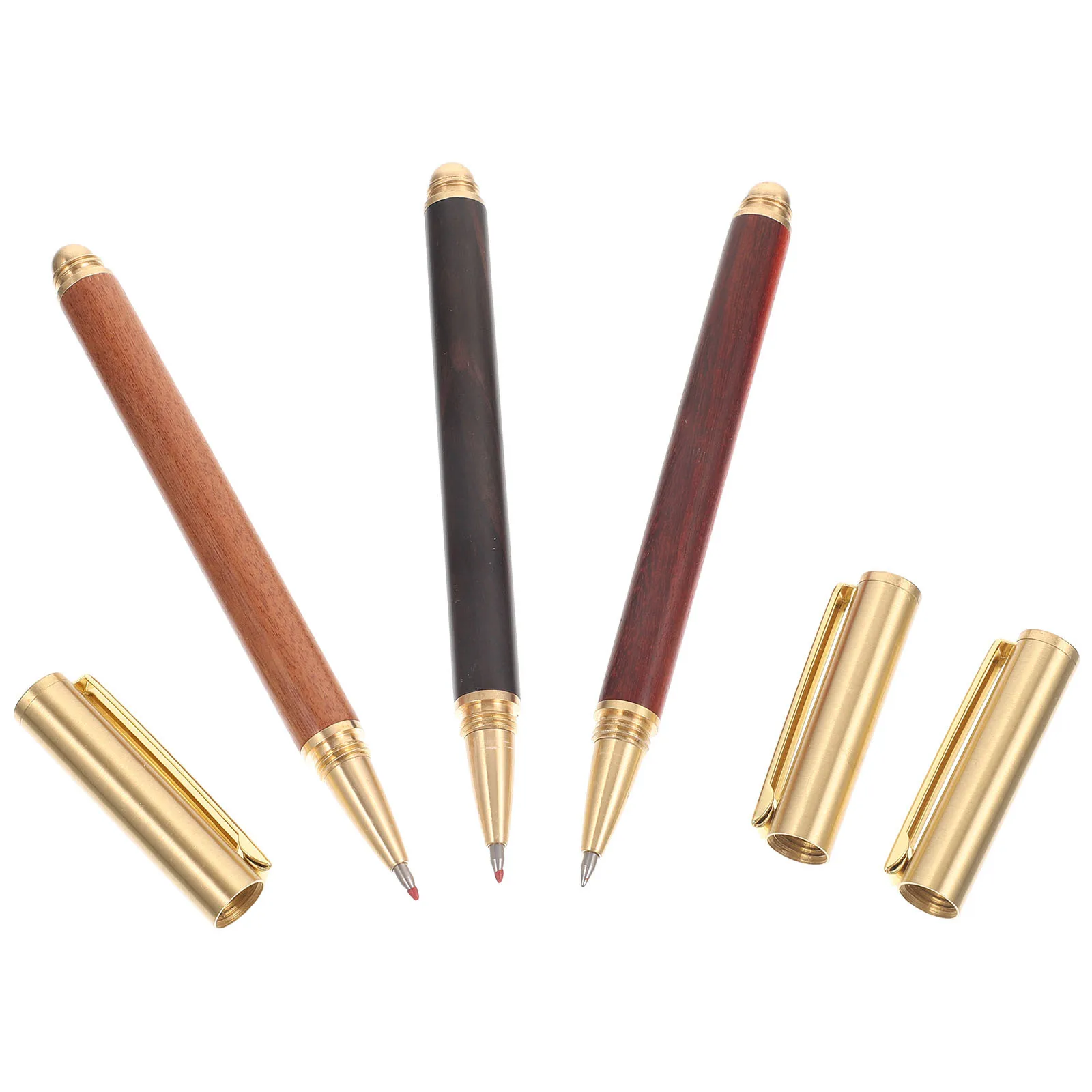 

3 шт., набор деревянных ручек для письма, деревянные гелевые ручки с тонким наконечником, гладкое письмо для детей, офисные подарочные наборы ручек для токарной обработки древесины