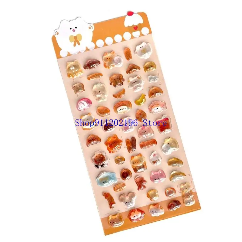 

P82A Reusable Childrens Decorative Sticker with 3D Sparkling Effects Suitable for Diaries School Supplies Room Decorating