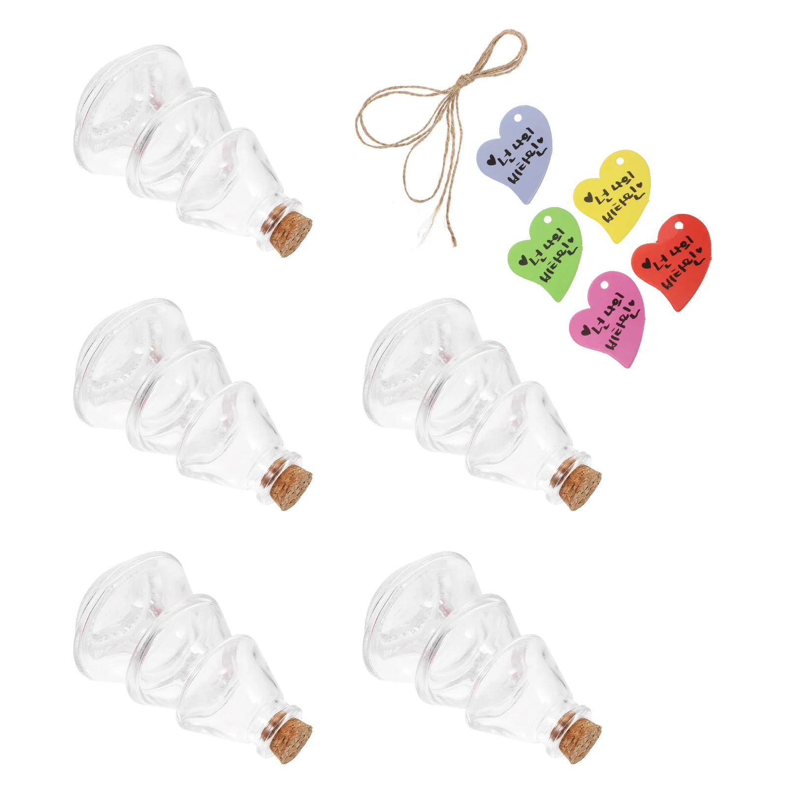 

5Pcs Wishing Drift Bottles Clear Glass Containers Corked Perfume Bottle Home Decor DIY Art Craft Gift for Friends