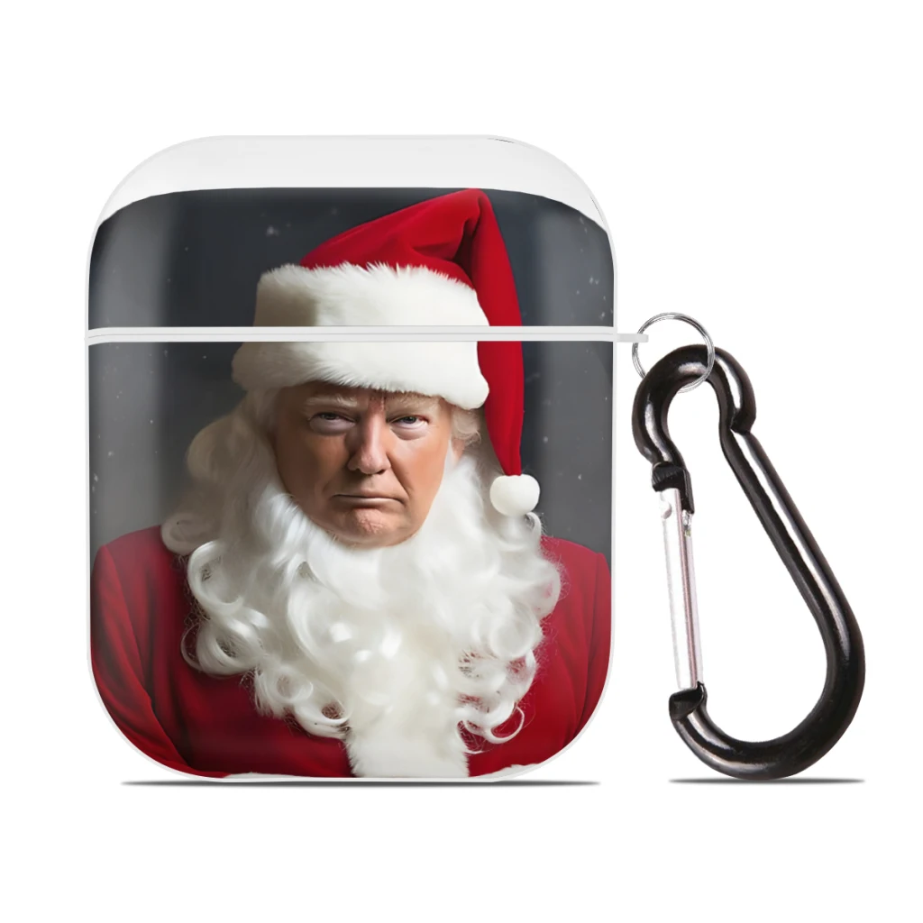 

Protective Cover with Buckle, Compatible with Apple AirPods 2nd 1st Generation Charging Case, Donald Trump At Christmas