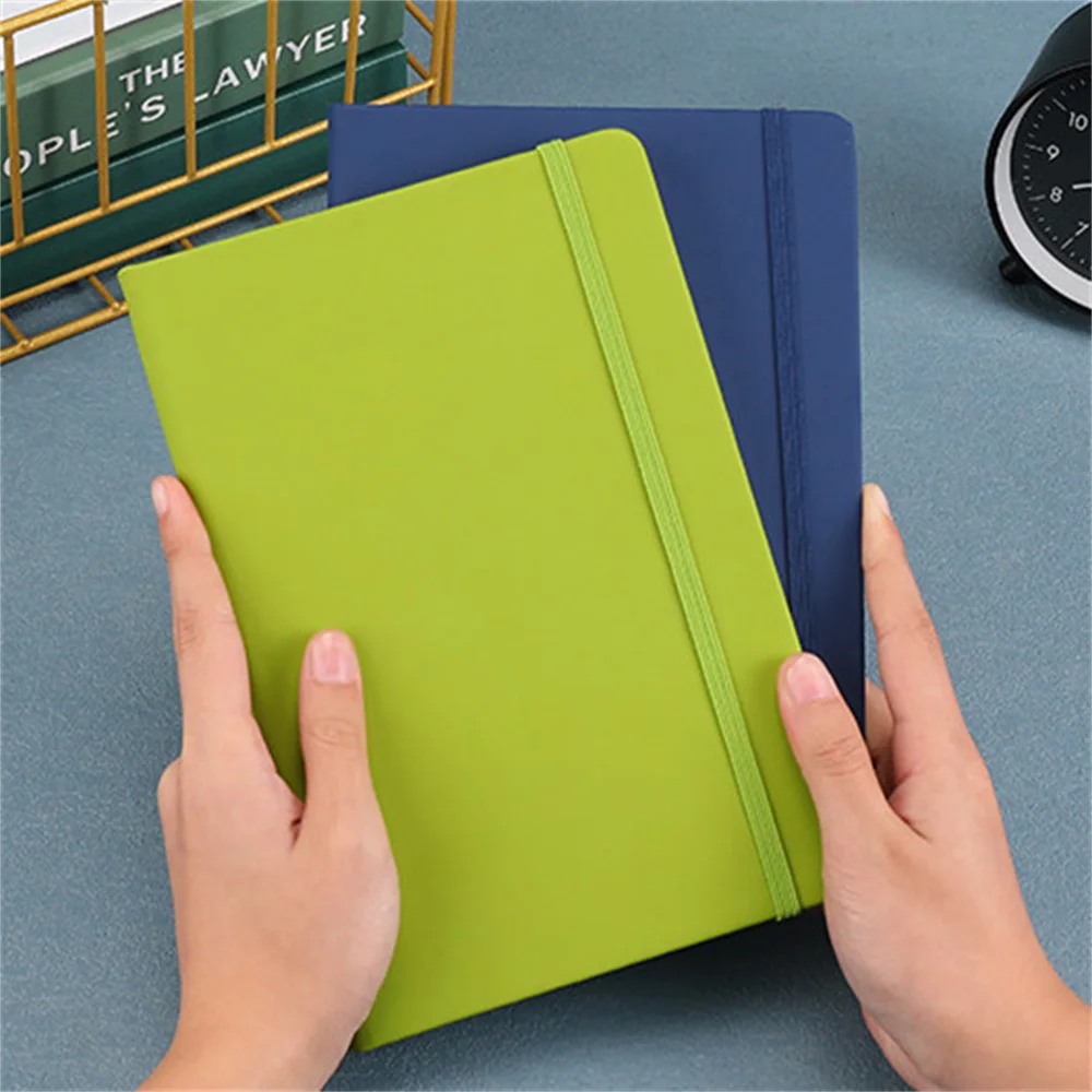 A5 Red Blue Elastic Binding Creative Business Office Notebook Book Student Diary Notepad Office Stationery  Diary Agenda Notepad