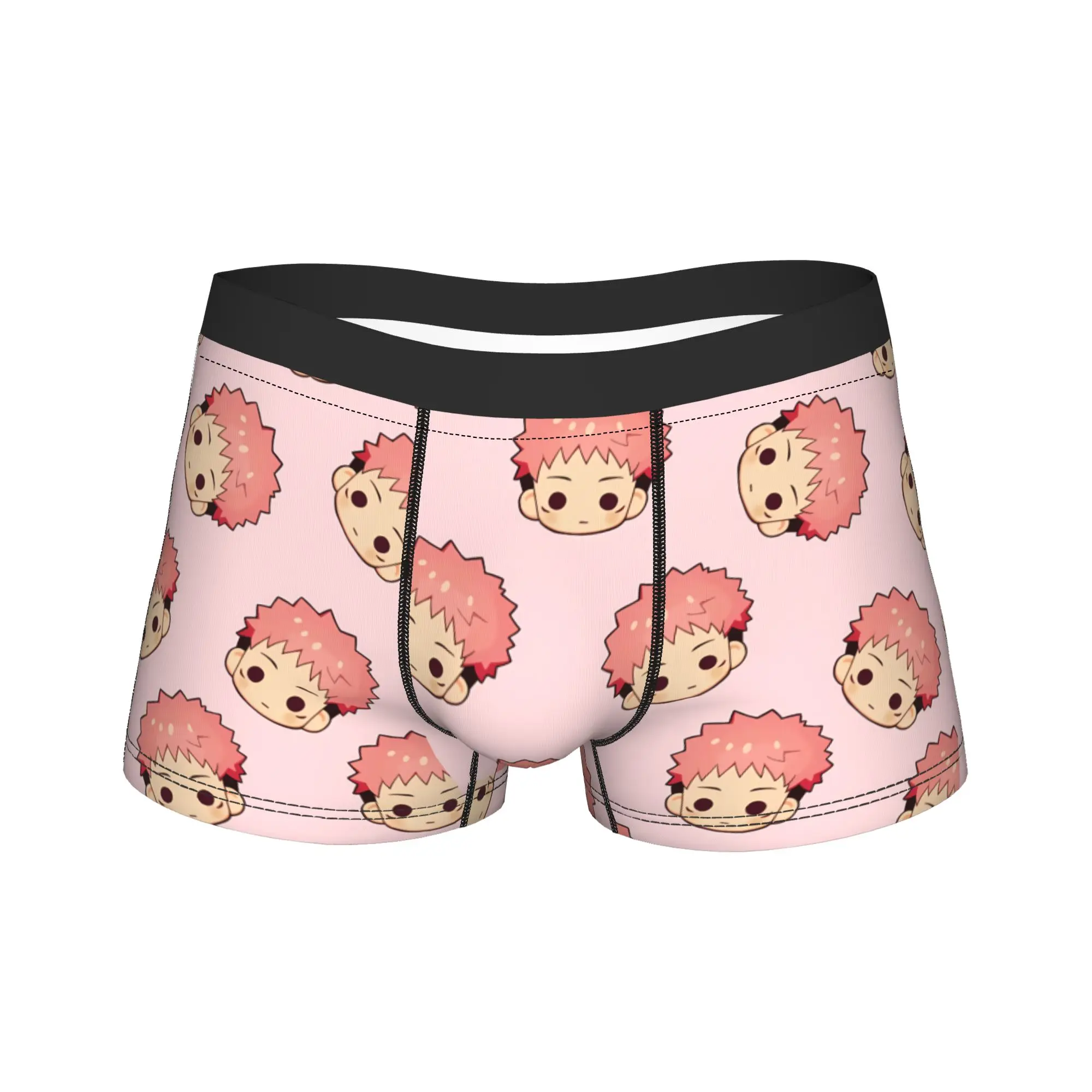 Yuji Itadori   Portrait Underwear Jujutsus Kaisens Men's Panties Pattern Classic Boxer Shorts Trenky Shorts Briefs Plus Size